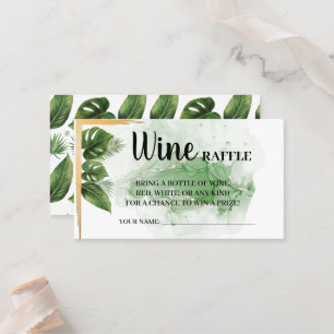 Placement Carte de Fête des mariées Tropical Wine Raffle