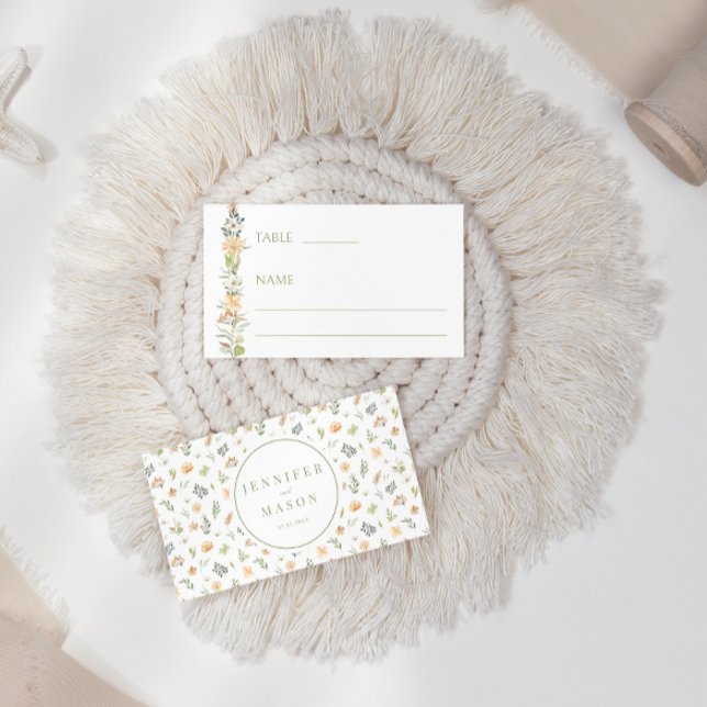 Placement Carte de fleur sauvage à la vanille mariage plat (Créateur téléchargé)