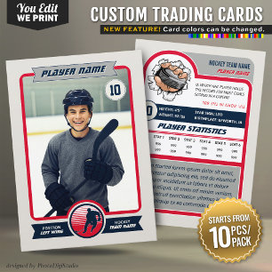 Placement Carte de hockey personnalisée aux couleurs de l'éq