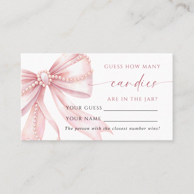 Placement Carte de jeu de douche Combien de bonbons Arc Rose (Devant)