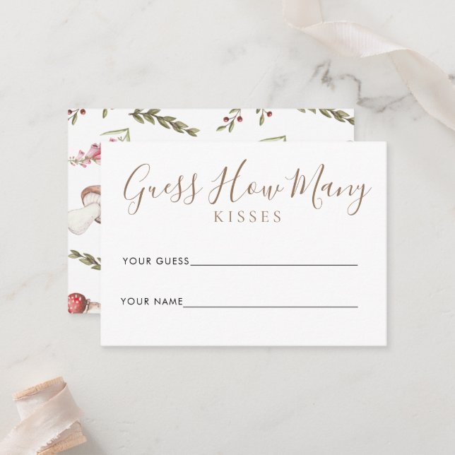 Placement Carte de jeu de douche de champignon d'aquarelle (Devant/Arrière en situation)