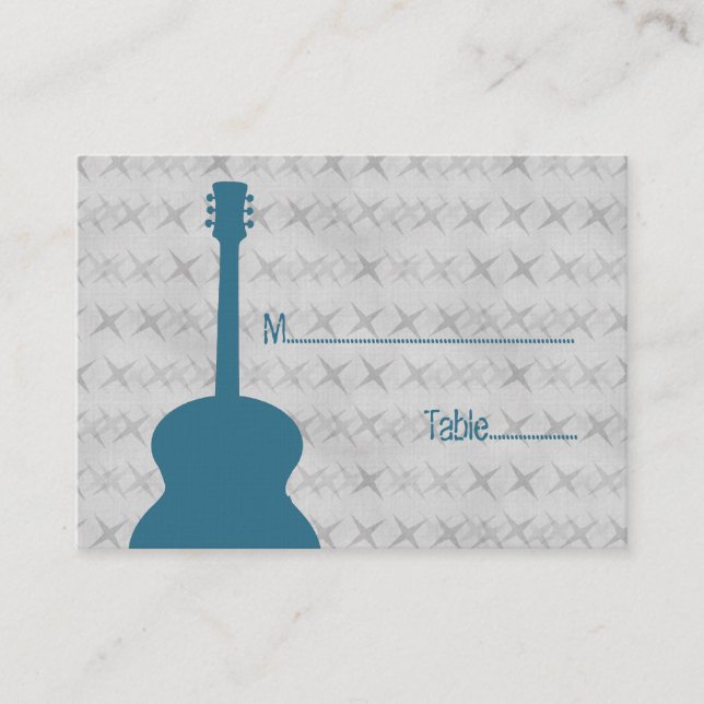 Placement Carte de la place Grunge de Guitare Bleue (Devant)