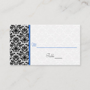 Placement Carte de la place Mariage damassé noire, blanche, 