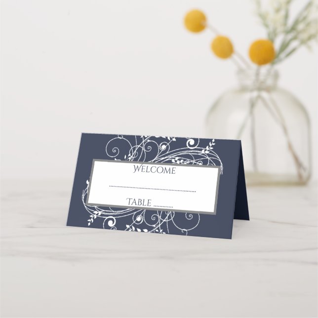 Placement Carte de la réception Marine Blue Flourd (Devant)