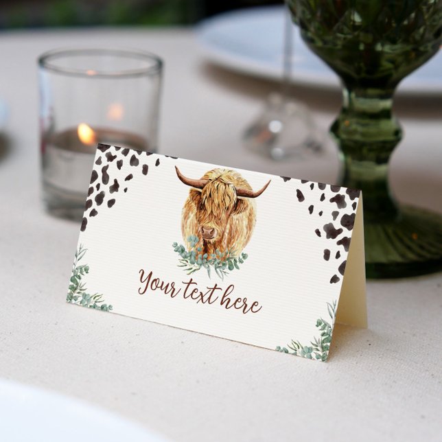 Placement Carte de la tente de nourriture Highland Cow (Créateur téléchargé)