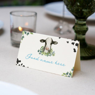 Placement Carte de lieu d'anniversaire de la vache de ferme