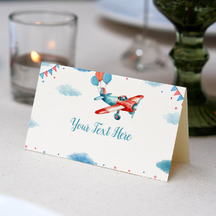 Placement Carte de lieu d'anniversaire de l'avion vintage