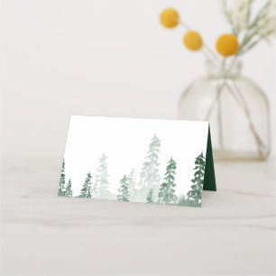 Placement Carte de lieu de forêt de pin rustique