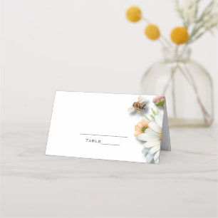 Placement Carte de lieu de mariage aux fleurs sauvages aquar