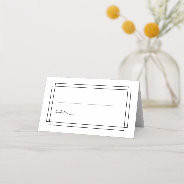 Placement Carte de lieu de mariage blanc simple (Devant)