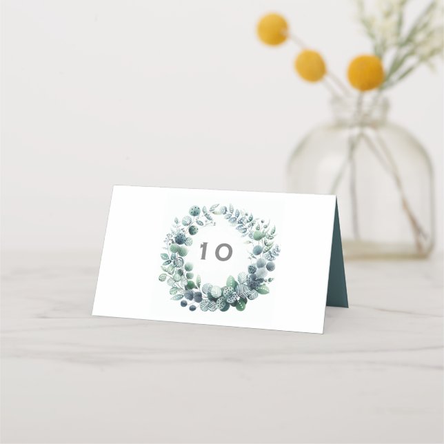 Placement Carte de lieu de mariage botanique Eucalyptus (Dos)