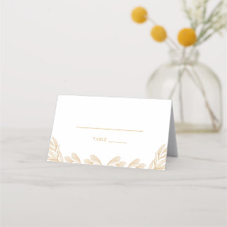 Placement Carte de lieu de mariage Gold Leaf
