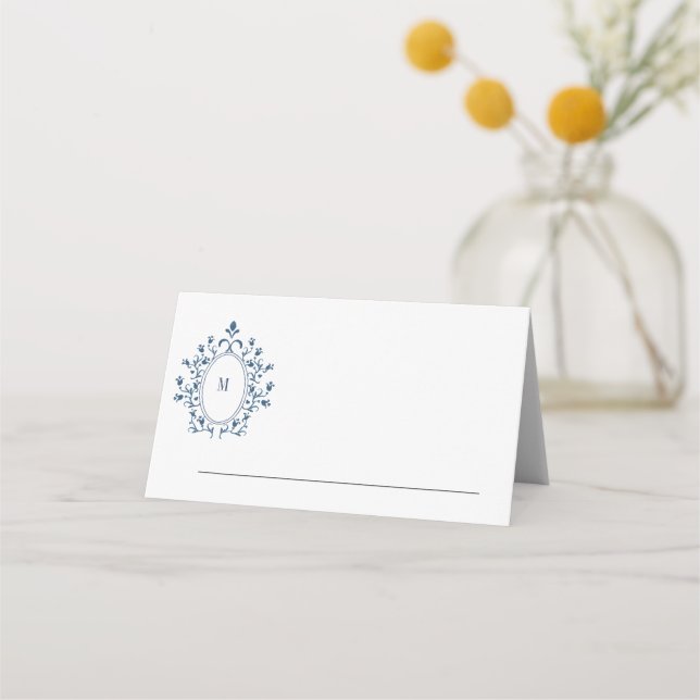 Placement Carte de lieu de mariage ou d'événement Monogramme (Dos)