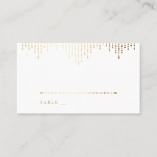 Placement Carte de lieu de mariage vintage art déco en or gl