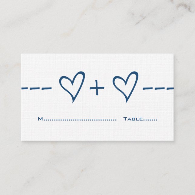 Placement Carte de lieu d'équation de coeur bleu (Devant)