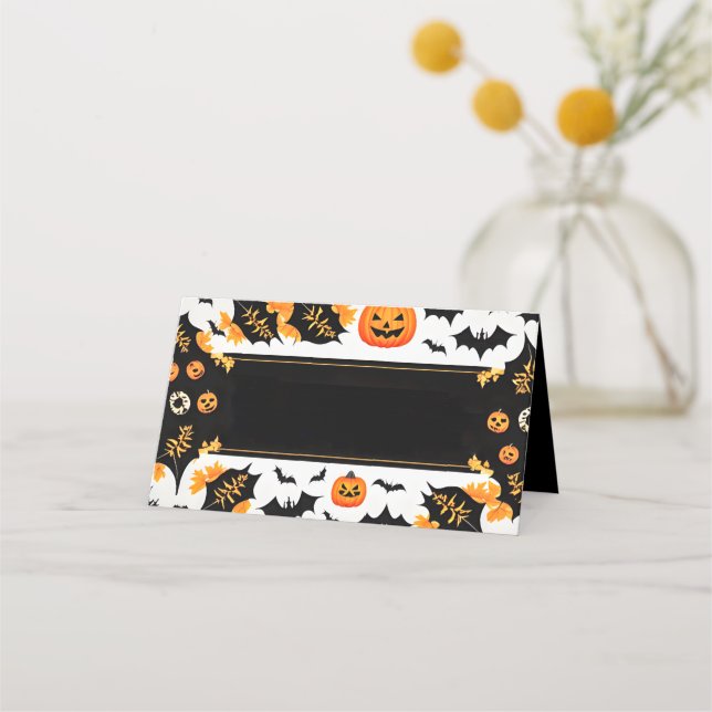 Placement Carte de lieu du nom d'Halloween (Devant)