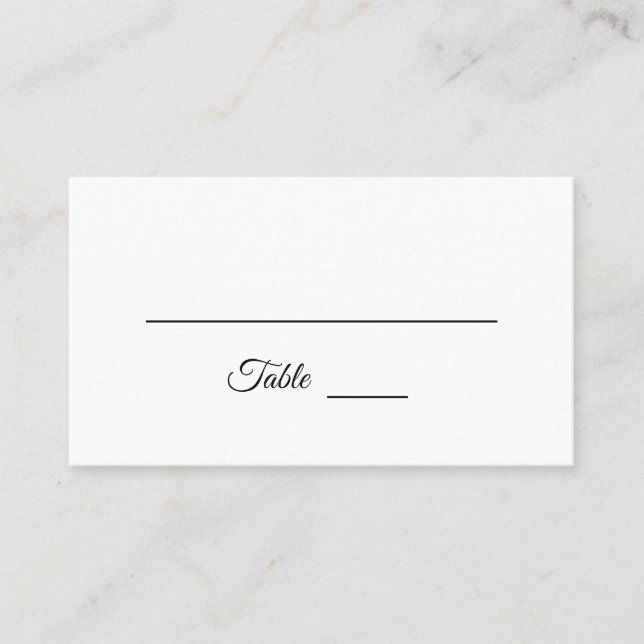 Placement Carte de lieu simple noir et blanc (Devant)