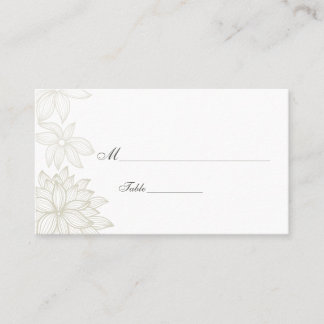 Placement Carte de lieu spéciale Fleur Taupe Contourée