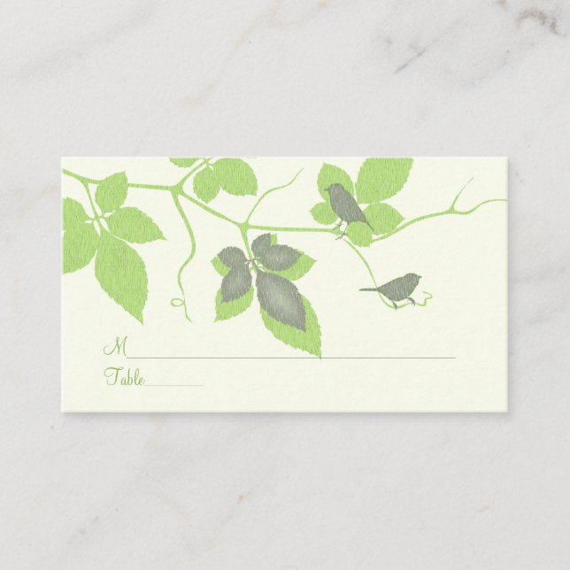 Placement Carte de lieu spéciale Oiseaux et vignes (Devant)