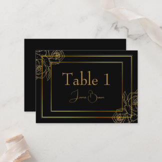Placement Carte de luxe Black and Gold Place