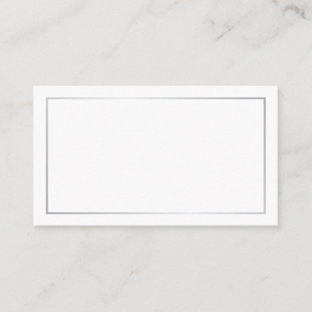 Placement Carte de Mariage blanche et argent blanc (Devant)