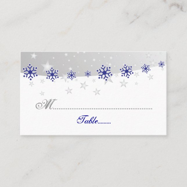 Placement Carte de mariage Blue, gris argenté (Devant)