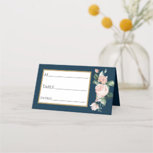 Placement Carte de Mariage Blush Floral Navy