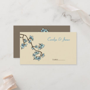 Placement Carte de Mariage chinois de fleurs de pêche bleue