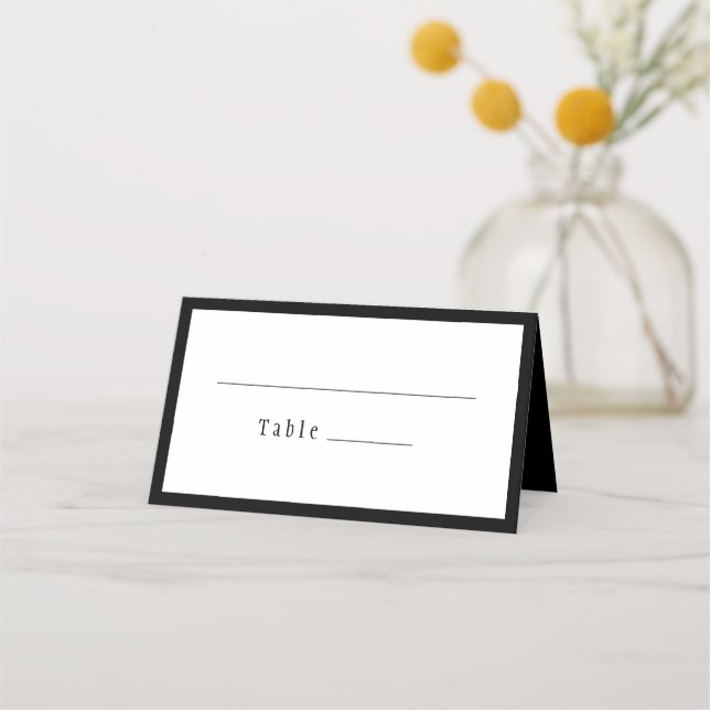 Placement Carte de Mariage classique gothique noir plié (Devant)