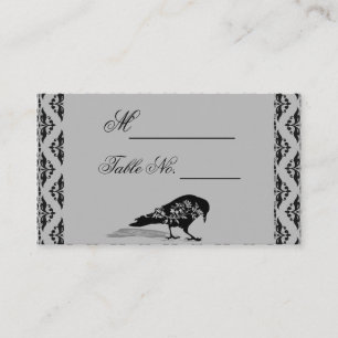 Placement Carte de Mariage de cadre gothique corbeau noir