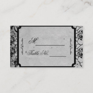 Placement Carte de Mariage de cadre gothique Rose noir