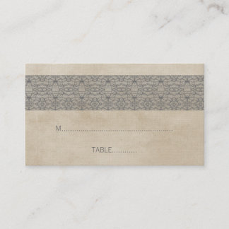 Placement Carte de Mariage de dentelle rustique gris
