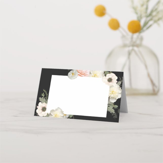 Placement Carte de Mariage de design Anemone and Peony Bloom (Dos)