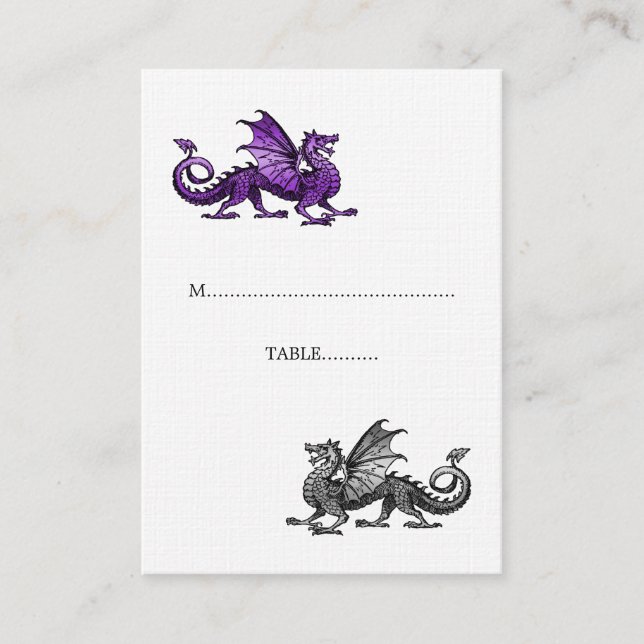 Placement Carte de Mariage de Dragon d'argent violet (Devant)