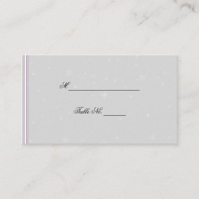 Placement Carte de Mariage de l'aubergine en argent du floco (Devant)