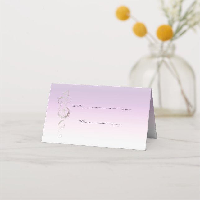 Placement Carte de Mariage de lavande fraîche (Devant)