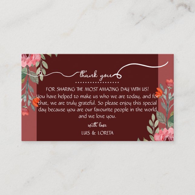 Placement Carte de Mariage de l'écriture (Devant)