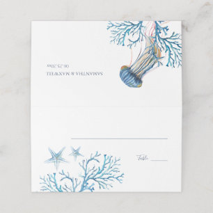 Placement Carte de Mariage de plage Watercolor Beach Coastal