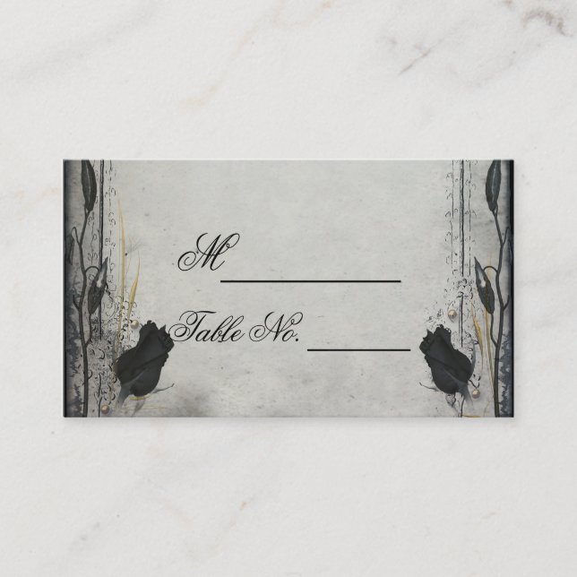 Placement Carte de Mariage de Rose noir gothique Trellis (Devant)
