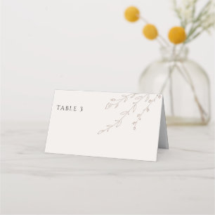 Placement Carte de Mariage de table à crème neutre simple