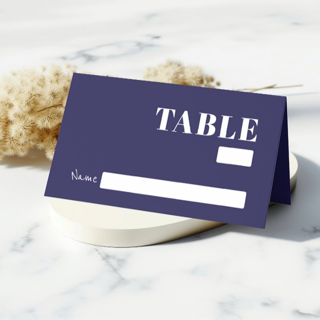 Placement Carte de mariage élégante pour invité bleu marine  (Créateur téléchargé)