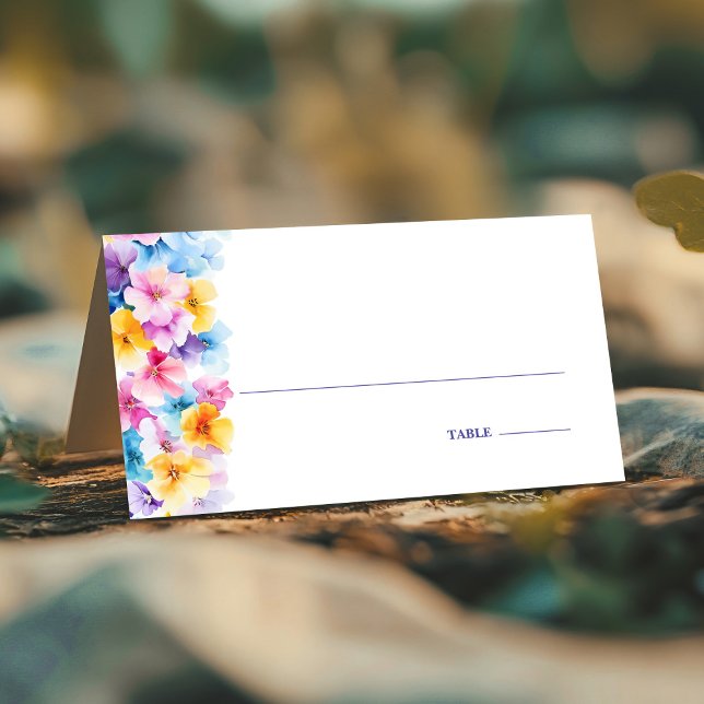 Placement Carte de Mariage floral coloré (Créateur téléchargé)