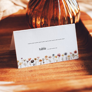 Placement Carte de Mariage floral coloré plié