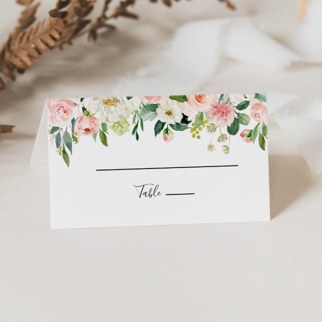 Placement Carte de Mariage Floral Elégant (Créateur téléchargé)