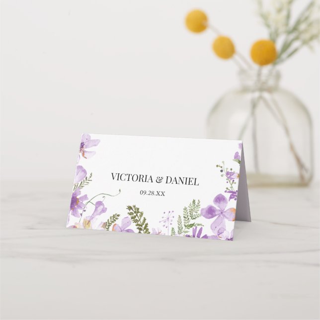 Placement Carte de Mariage Floral Élégante (Dos)