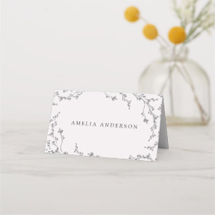 Placement Carte de Mariage floral moderne esquissée