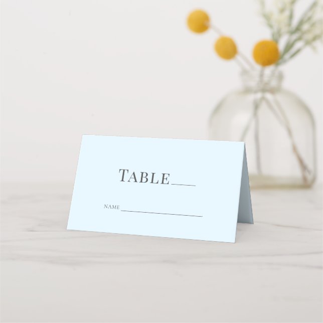 Placement Carte de Mariage Icy Blue moderne pliée (Devant)
