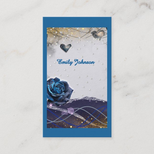Placement Carte de mariage Navy Argent Or (Devant)