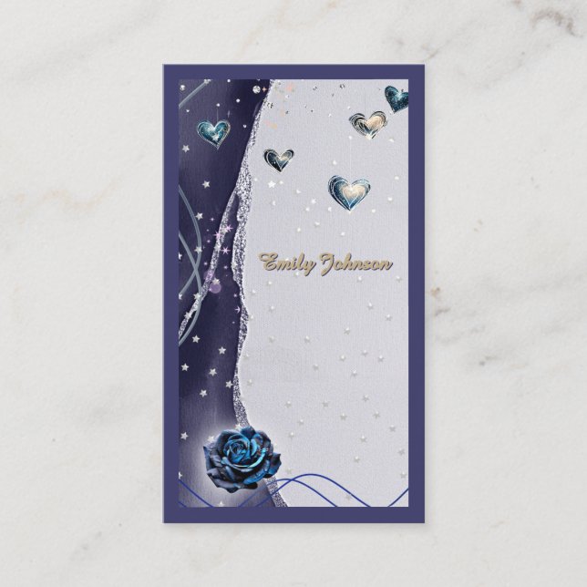 Placement Carte de mariage Navy Argent Or (Devant)