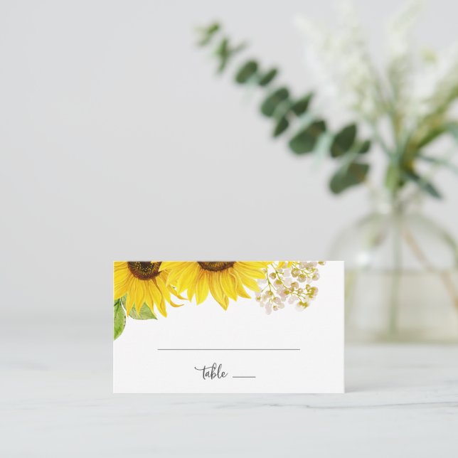 Placement Carte de Mariage plat de tournesol du pays (Debout devant)